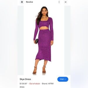 Skye Dress in Marled Purple AFRM- small/petite- ribbed sweater dress